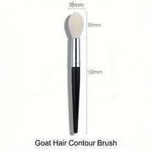 1 cọ trang điểm tạo khối bằng lông dê, dùng để tạo khối cho khuôn mặt, đánh phấn má hồng, bắt sáng và tạo đường nét, 100% lông dê, đầu cọ thon gọn. - Đen và trắng - Xem 10