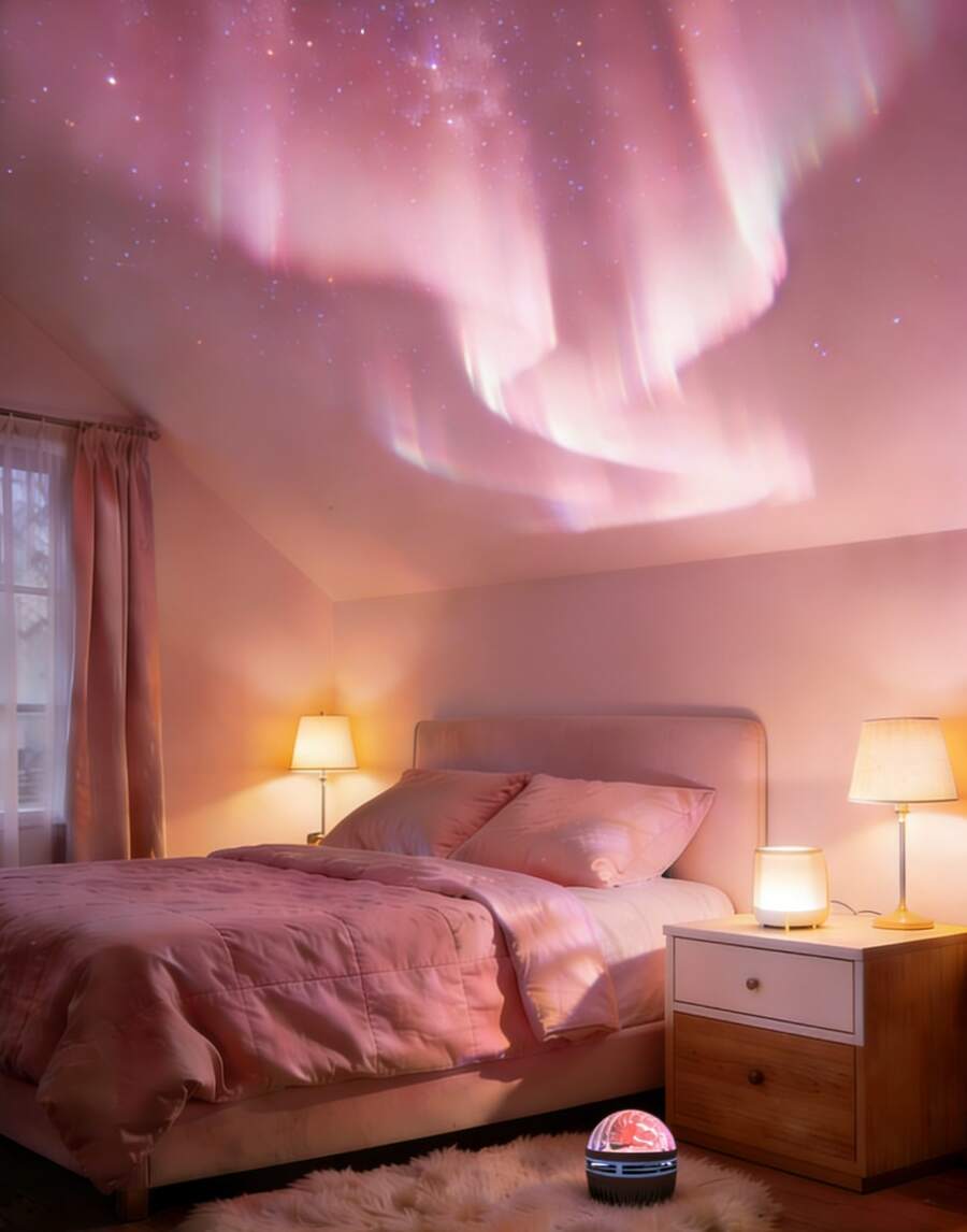 LED Aurora Star Projection Lamp - An RGB Night Light Powered By USB, With Remote Control Functionality! You Can Switch Between Various Color Effects At Will. Just A Simple Click, The Aurora Ocean Can Cover The Entire Room, Creating A Dreamy Starry Sky Atmosphere And Presenting An Astonishing Aurora Light Effect! It Is A Decorative Lighting Product For Bedrooms And Living Rooms, And Also A Decorative Lamp To Enhance The Atmosphere During Birthday And Various Holiday Parties. Treat Yourself To A Complete Aurora Starry Sky As A Gift! This Is A Perfect Gift That Is Highly Suitable For Giving! - Nhiều màu - Xem 1