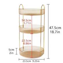 AXOSY-360 Rotating Makeup Organizer Countertop 3 Tier Bathroom Organizer Spinning Perfume Organizers, Skincare Organizers Makeup Carousel Cosmetic Brush Storage For Vanity, Countertop - 綠色 - 查看 2