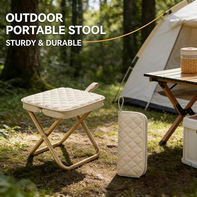 户外加厚露营凳、钓鱼凳、带收纳袋的便携式折叠凳、休闲凳