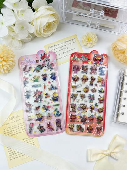 Bộ sticker hoạt hình 3D bóng bẩy chính hãng Judy và Nick, hình trái tim dùng để trang trí sổ tay DIY cho bé gái, sticker khen thưởng cho trẻ em, sticker trang trí chống nước và chống bẩn cho ốp điện thoại, sổ tay và album, bộ sticker sáng tạo vui nhộn.