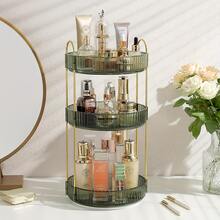 AXOSY-360 Rotating Makeup Organizer Countertop 3 Tier Bathroom Organizer Spinning Perfume Organizers, Skincare Organizers Makeup Carousel Cosmetic Brush Storage For Vanity, Countertop - 綠色 - 查看 7