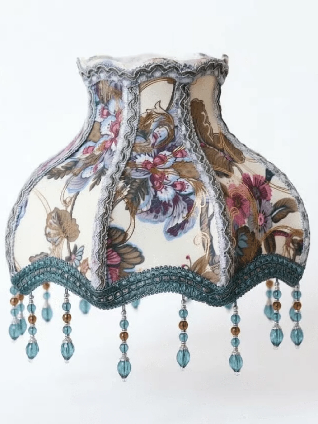 法式复古宫廷风格灯罩，蕾丝刺绣+水晶流苏，奢华浪漫家居必备，打造卧室和客厅氛围！ - 藍色 - 查看 1