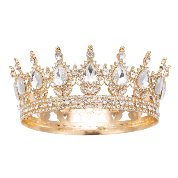 Corona de novia de estilo barroco, corona de aleación con rhinestones de estilo palaciego de rey y reina, accesorios de disfraz de fiesta de alto nivel para desfile, verano, accesorios para el cabello, vacaciones, coronas, tiaras, festival, cumpleaños