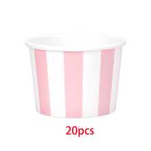 6pcs/20pcs/40pcs Light Pink Treat Snack Cups Pink Striped Paper Ice Cream Cups Snack Dessert Bowls For Hot Cold Soup Birthday Wedding Bridal Shower Babe Shower Wedding Christmas Festival Event Party Supplies Decorations - 粉紅白 - 查看 6