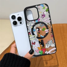 Disney.‌ What Disney World Mickey Mouse Patterned Phone Case Featuring Cheerful Characters And Colorful Balloons. Compatible With IPhone 17, 16, 15, 14, 13, 12, And 11 Pro Models.Built-In Magnetic Design,Available In Black, White, And Pink, With Shockproof Protection. A Perfect Gift For Family, Friends, Birthdays, Holidays, And Special Occasions. - 黑色 - 查看 4