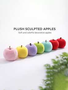 Cute Plush Apple Decor, Soft Squeezable Fruit Ornament, Suitable For Desktop, Room, Home, Party, Birthday Gift, Photo Prop - Selection Of Color - View 2