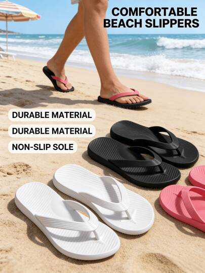 1 đôi dép xỏ ngón thời trang thường ngày unisex, đế mềm EVA, thoải mái, bền và nhẹ, phù hợp cho mọi mùa, thích hợp cho nhà, phòng tắm, ký túc xá, văn phòng và bãi biển, nhiều màu sắc để lựa chọn, dép quà tặng cần thiết cho mùa hè.