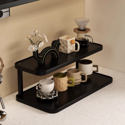 Bộ 10 kệ đựng đồ hai tầng - Phong cách tối giản cho phòng khách, phòng tắm, hiên nhà, quầy bar, quầy bếp, văn phòng, giá đựng nước hoa và mỹ phẩm, giá đựng gia vị - Thiết kế chắc chắn, chế tác tinh xảo, kệ đựng đồ đa chức năng, khay đựng và lau dọn phòng tắm, kệ phòng tắm, khay phòng tắm, trang trí nhà cửa, quà Giáng sinh