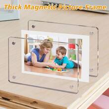 5/1pc Reusable Acrylic Magnetic Photo Frame, Personalized DIY For Family, Pets, Wedding Photos, Size 2.36 X 3.54 Inches, Double-Sided Magnetic Frame, Photo Clip, Desktop Stand, Suitable For Mother's Day Gift, High-Definition Transparent Mini Photo Holder - Rectangle - View 9