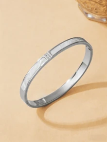 3pcs/Set Stainless Steel Bracelet, Shiny & Elegant, High-Quality Bracelet Set, Fashionable & Versatile, Ideal Gift For Christmas, Valentine's Day And Birthday. Exquisite And Luxurious Personalized Stainless Steel Accessory, Perfect For Gifting To Friends And Family, Suitable For Parties, Birthdays And Various Occasions, Minimalist Yet Luxurious, Multi-Functional - Silver - View 2