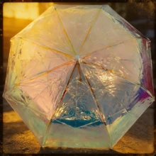 彩色雨伞，高品质透明激光全息长柄直柄雨伞，防风，必备家居用品 - 炫彩雨傘 - 查看 9