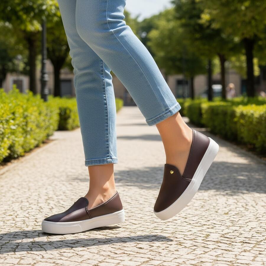 Women's Slip-On Sneakers, Casual, Easy, Super Comfortable And Lightweight - NEW RELEASE - 咖啡棕 - 查看 1