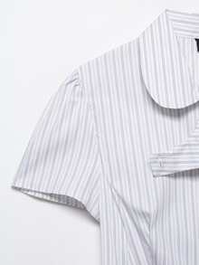 Camellia New Spring/Summer Women's Fashion Minimalist Striped Silk Blouse - White Stripes - View 8