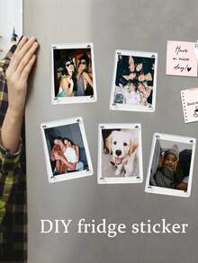 5/1pc Reusable Acrylic Magnetic Photo Frame, Personalized DIY For Family, Pets, Wedding Photos, Size 2.36 X 3.54 Inches, Double-Sided Magnetic Frame, Photo Clip, Desktop Stand, Suitable For Mother's Day Gift, High-Definition Transparent Mini Photo Holder - Rectangle - View 2