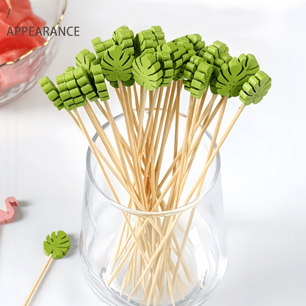 200/100/50/20pcs Tropical Turtle & Bamboo Leaf Shaped 4.7" Appetizer/Sandwich/Fruit Picks, Suitable For Party Supplies, Birthday Celebrations, Weddings, Club Events, Can Be Used To Decorate Fruits, Cupcakes, Burgers, Barbecue Snacks, Help You Easily Create A Festive Atmosphere And Welcome The New School Year.