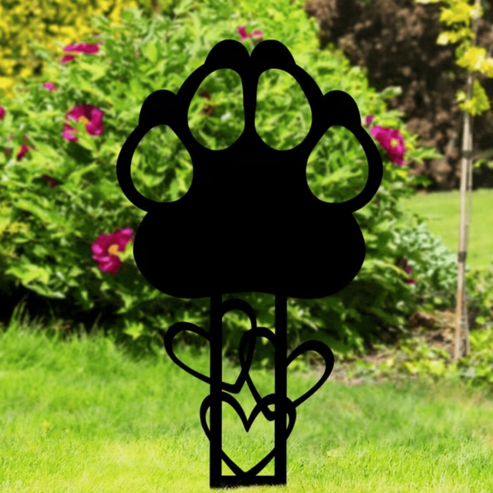 1pc Hollow Pet Ground Stake Dog Paw Memorial Monument, Suitable For Acrylic Gravestone Plaque To Commemorate Dogs, Applicable For Crafts And Decorations, Creative Personalized Decor, Practical And Creative Decoration