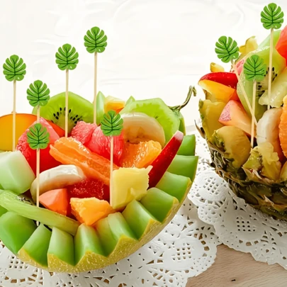 200/100/50/20pcs Tropical Sea Turtle & Bamboo Leaf Shaped 4.7 Inch Appetizer, Sandwich, Fruit Picks, Suitable For Party Supplies, Birthday Celebration, Wedding And Home Decor, Club Activities, Can Be Used To Pair With Fruits, Cupcakes, Burgers, Barbecue Snacks, Helping You Easily Create A Holiday Atmosphere And Welcome Mother's Day.