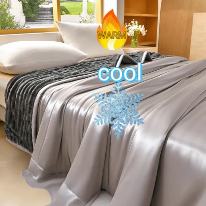 All-Season 2-In-1 Reversible Comforter: Ultra-Cool Breathable Side For Summer & Warm Cozy Side For Winter – The Perfect Dual-Sided Duvet For Year-Round Comfort.