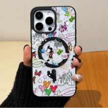 Disney.‌ What Disney World Mickey Mouse Patterned Phone Case Featuring Cheerful Characters And Colorful Balloons. Compatible With IPhone 17, 16, 15, 14, 13, 12, And 11 Pro Models.Built-In Magnetic Design,Available In Black, White, And Pink, With Shockproof Protection. A Perfect Gift For Family, Friends, Birthdays, Holidays, And Special Occasions. - 黑色 - 查看 2