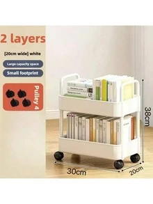 2/3/4-Tier Heavy Duty Rolling Storage Cart With Wheels - Multipurpose Organizer, Sturdy Plastic Construction, Easy Assembly No Tools Required, Space-Saving Storage Rack For Kitchen, Bathroom, Office, Bedroom - Suitable For Home, Commercial Use - White/Black Heavy Duty Rolling Cart, Home Organization, Compact Design, Durable Structure, Mobile Storage Shelves, Office Personnel, Bookshelf (Some Colors Random) No Hooks - Car Storage Rack/Black - View 10