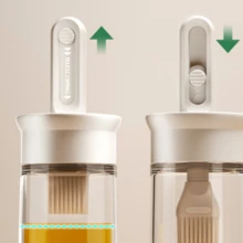 Bộ dụng cụ rót dầu 2 trong 1 - Có cọ, chai thủy tinh đựng dầu ô liu và nước sốt, cọ phết dầu ăn nhà bếp, kèm cọ silicon điều chỉnh/kéo dài và nắp khóa, thích hợp cho nấu nướng, rưới giấm, làm nước sốt, nướng BBQ và chiên rán. - Xem 11