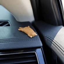 1pc Cute Sleeping Cat Shaped Car Rearview Mirror Hanging Ornament, Made Of High-Quality Smooth PVC Material, Cartoon Fashionable Solid Color Exquisite Pendant Design, Lightweight And Durable, Anti-Shock And Fade-Resistant, Reusable Decorative Accessory - Multicolor - View 3