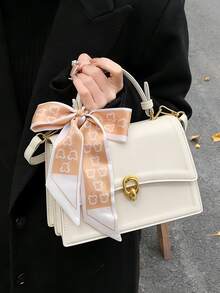 Túi xách mini dáng suông trang trí nơ, nhẹ nhàng, phù hợp cho thanh thiếu niên, phụ nữ, sinh viên đại học, người trẻ tuổi và nhân viên văn phòng. Hoàn hảo cho văn phòng, trường đại học, công việc, kinh doanh, đi lại, hoạt động ngoài trời, du lịch, dã ngoại và các dịp khác. Chiếc túi xách nữ phong cách công sở này cũng phù hợp cho văn phòng, công việc và các dịp làm việc, và là lựa chọn lý tưởng cho Ngày Valentine. Túi xách nơ thời trang thể hiện nét duyên dáng nữ tính. - trắng - Xem 1