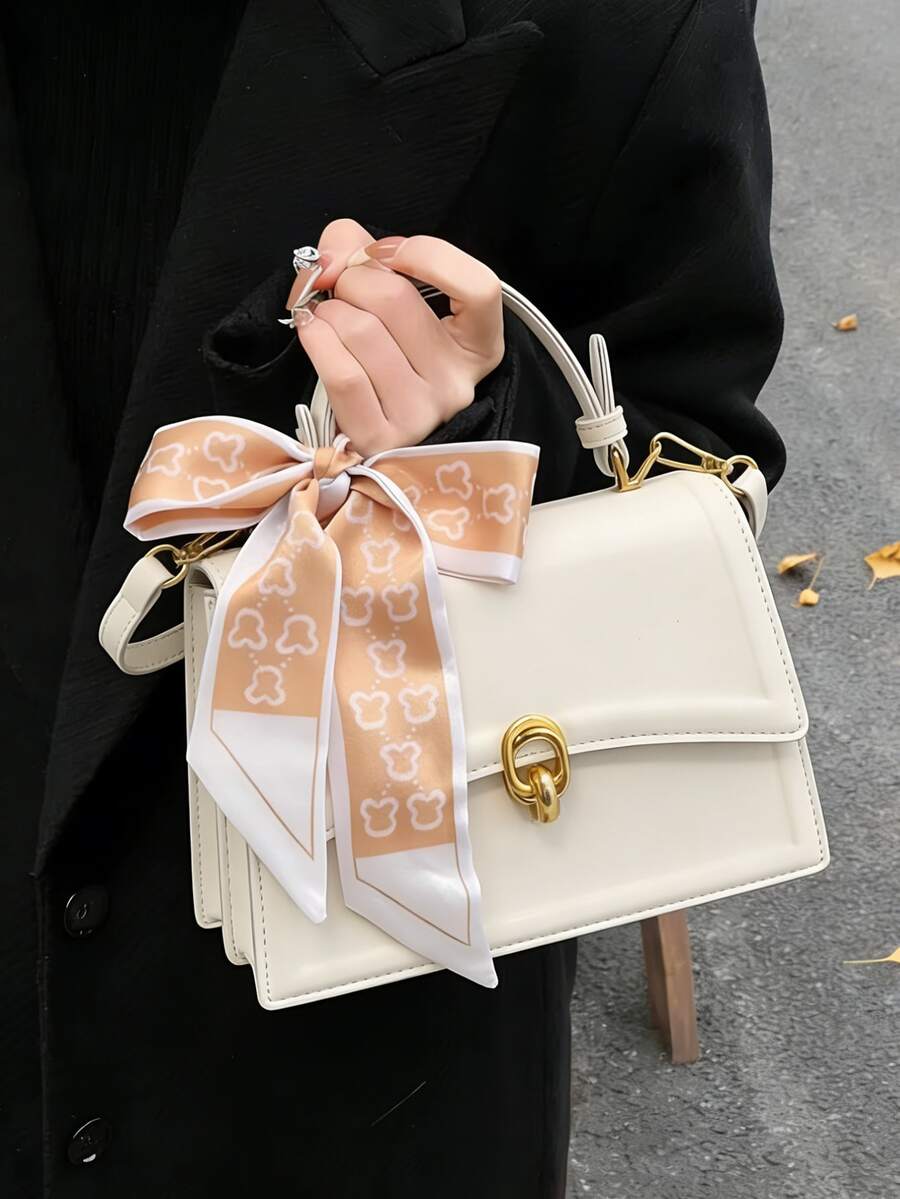 Túi xách mini dáng suông trang trí nơ, nhẹ nhàng, phù hợp cho thanh thiếu niên, phụ nữ, sinh viên đại học, người trẻ tuổi và nhân viên văn phòng. Hoàn hảo cho văn phòng, trường đại học, công việc, kinh doanh, đi lại, hoạt động ngoài trời, du lịch, dã ngoại và các dịp khác. Chiếc túi xách nữ phong cách công sở này cũng phù hợp cho văn phòng, công việc và các dịp làm việc, và là lựa chọn lý tưởng cho Ngày Valentine. Túi xách nơ thời trang thể hiện nét duyên dáng nữ tính. - trắng - Xem 1