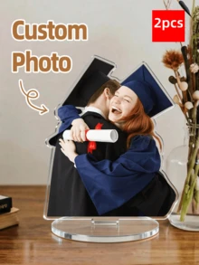 1/2/4 piezas Soporte de acrílico personalizable - Peinado, ropa, nombre, fecha de graduación, fondo personalizables, decoración del hogar y regalo único, adecuado para graduados, cumpleaños, aniversarios, Día de San Valentín, Día de la Madre, Día del Niño, Día del Padre, ceremonias de graduación, bodas, inauguraciones de casas - Multicolor - Ver 9