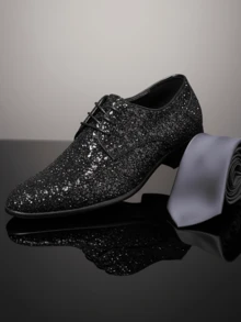 1 par de mocasines casuales cómodos para hombre con puntera redonda, suela de goma y parte superior de cuero PU (Talla grande en 1 talla) - Negro - Ver 3