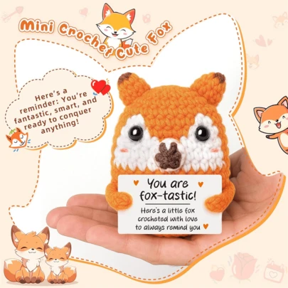 Hand-Crocheted Desk Decorations: Whimsical Sci-Fi Figures, Animal And Plant-Themed Dolls, And Cute Cartoon Designs-A Heartwarming, Handcrafted Gift That Brings Joy And Positivity. These Make Excellent Birthday Gifts For Close Friends, Girlfriends, Or Sisters, Or As Small Tokens Of Friendship