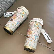 1pc/5pcs 500ml Inspirational Prayer Verse Insulated Coffee Mug - Dual Use (Hot/Cold Drinks), Floral & Cross Pattern; Suitable For Office, Travel, Valentine's Day, Birthday, Spiritual Gifts | Convenient Outdoor Travel Party Iced Coffee Juice Tea - Multicolor - View 10