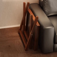 可折叠边桌，小型咖啡桌，适用于客厅沙发、床头柜，便携式设计，适合室内、露台、露营，节省空间，适用于客厅、阳台、露台 - 彩色 - 查看 3