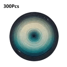 Gradient Blue Geometric Textured Round Placemats, Modern Minimalist With Oceanic Healing Vibe, Available In 1pc, 2pcs, 4pcs, 6pcs, 8pcs And 300pcs Packaging, Size: 14.17*14.17 Inches (36*36cm), Made Of 100% Polyester Fabric, Machine Washable, Hand Washable Or Dry Cleanable - Multicolor - View 24