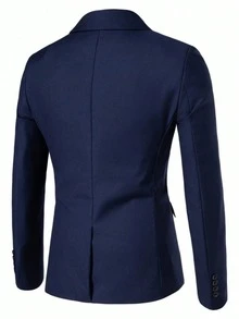 男士两件套西装外套，商务休闲西装，双排扣设计，适合婚礼、商务活动、派对、休闲办公、四季通勤等场合。 - 彩色 - 查看 6