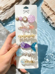 20pcs Elegant Women's Hair Clips, Faux Pearl Floral & Heart Design, Versatile Styles For Daily And Party Wear, Recommended Gift For Back To School Season (No Card Included),Travel,Birthday - Multicolor - View 10