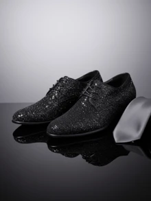 1 par de mocasines casuales cómodos para hombre con puntera redonda, suela de goma y parte superior de cuero PU (Talla grande en 1 talla) - Negro - Ver 1