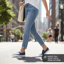 Women's Casual Slip On Tennis Calce Facil Platform Offer! - 藍色 - 查看 3