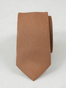 1PC Men's Solid Maroon Suit Fabric Versatile Tie - Maroon - View 2