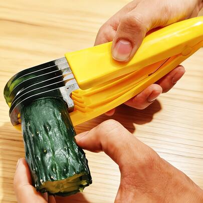 Bộ 2 dụng cụ cắt chuối và dưa chuột bằng thép không gỉ - Dễ sử dụng, thích hợp cho nướng BBQ và nấu ăn ngoài trời, dụng cụ nhà bếp, đồ dùng nhà bếp ngoài trời, cần thiết cho cắm trại và bữa tối.