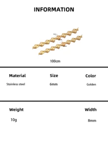 100厘米不锈钢镂空心形浮雕链，可用于DIY项链、颈链、脚链制作 - 鏈條 - 查看 11