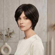 Peruca Bob Curta Sem Cola para Mulheres, com Linha Capilar Natural Pré-Desbastada e Baby Hair, Ideal para Iniciantes, Sem Cola e Sem Gel, Cabelo Sintético Macio, Sedoso e Resistente ao Calor, Peruca Respirável, Leve e Confortável para Festas Diárias, Cosplay de Anime, Halloween e Festivais de Música - Ver 9