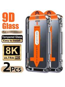 CASECOPS 2pcs Tempered Glass Screen Protector Set, Compatible With IPhone 17 Pro Max/17 Air/16 Pro Max/16 Pro/16 Plus/16E/16/15 Pro Max/15 Pro/14 Pro/13, Fully Protect The Screen. Provide Anti-Fingerprint, Durable & Stylish, Anti-Drop, Anti-Scratch Functions, One-Key Dust-Free Installation, Essential Daily Office Phone Screen Protector - 2pcs - View 26