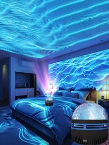 RGB Northern Lights Starry Sky Rotating Projection Lamp, LED Starry Sky Projector Night Light With Remote Control, Mobile Lighting Effects, USB Power Supply, 16 Different Lighting Colors For Galactic Stars Projector, Wedding Decoration, Party Decorations, Pink Room Decoration, Ceiling Lamp, Home Theater Projector, Bright Valentine's Day Gift - 彩色 - 查看 12