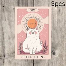 Healing THE SUN White Cat Tarot Card Stickers, Gentle & Cute Planner/Luggage Decoration Stickers, Waterproof Vinyl Stickers - Durable Matte Surface, Self-Adhesive Bumper Stickers, Suitable For Cars, Windows, Laptops, Trucks, Water Bottles - Multi-Functional Durable Design, Car Stickers - Vinyl - View 10