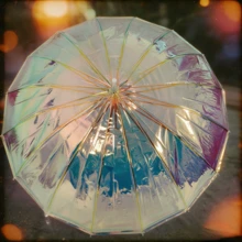 彩色雨伞，高品质透明激光全息长柄直柄雨伞，防风，必备家居用品 - 炫彩雨傘 - 查看 8