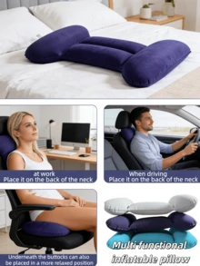 1pc Lumbar Support Pillow For Sleep, Relieves Lower Back Numbness, Adjustable Waist Support Cushion, Portable Inflatable Pillow For Driving, Flying, Camping Equipment - Multicolor - View 3