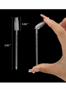 500/200/100/50 chiếc Cọ chuốt mascara dùng một lần, Cọ xoắn pha lê, Dùng cho nối mi, Cọ chải mi và lông mày xoắn ốc, Bộ cọ trang điểm mascara (Trắng), Cọ lông mày, Cọ tán phấn mắt, Cọ xoắn ốc - Nhiều màu - Xem 7