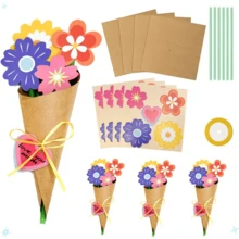 6/12/24 Juegos de Kit de Manualidades de Ramo de Flores Hecho a Mano, Artesanía de Papel de Flores para Hacer tu Propio Ramo y Tarjetas de Felicitación, Adecuado para el Día de la Madre, Semana de Apreciación a los Maestros, Actividades en el Aula - Regalos de Acción de Gracias, Adecuado para el Hogar y la Escuela, Regalos de Regreso a Clases, Regalos de Paquete Múltiple, Día de San Valentín - Multicolor - Ver 7